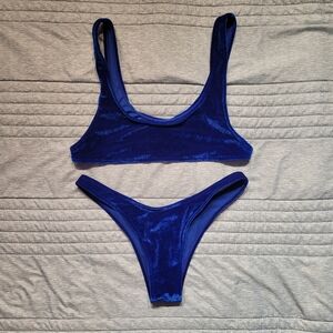 Blue Velvet Bikini Set